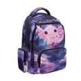 thumbnail image 2 of Yuyamidu Galaxy Axolotl Backpack for Girls 6-9 1st-4th Grade 17 Inch Lightweight Waterproof Bookbag with Padded Shoulder Straps & Multiple Compartments Back to School, 2 of 8