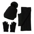 thumbnail image 2 of Holzkary Winter Beanie Hats for Men Women with Scarf Gloves Women&Men Autumn Winter Warm Cute Wool Hat Scarf Gloves Slouchy Three Pieces Winter Snow Knit Cap Screen Mittens Scarves Sets Black One Size, 2 of 3
