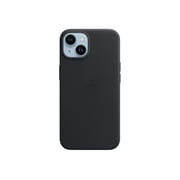 Apple - Back cover for cell phone - MagSafe compatibility - leather - midnight - for iPhone 14