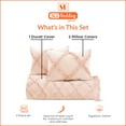 thumbnail image 4 of SGI Bedding 3 Piece Cotton Diamond Ruffle Duvet Cover Peach Solid 600TC Calking, 4 of 8