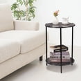 thumbnail image 2 of Side Table 2 Tier Faux Marble End Table with Storage, Modern Nightstand for Living Room, Bedroom, Balcony, and Office, 2 of 7