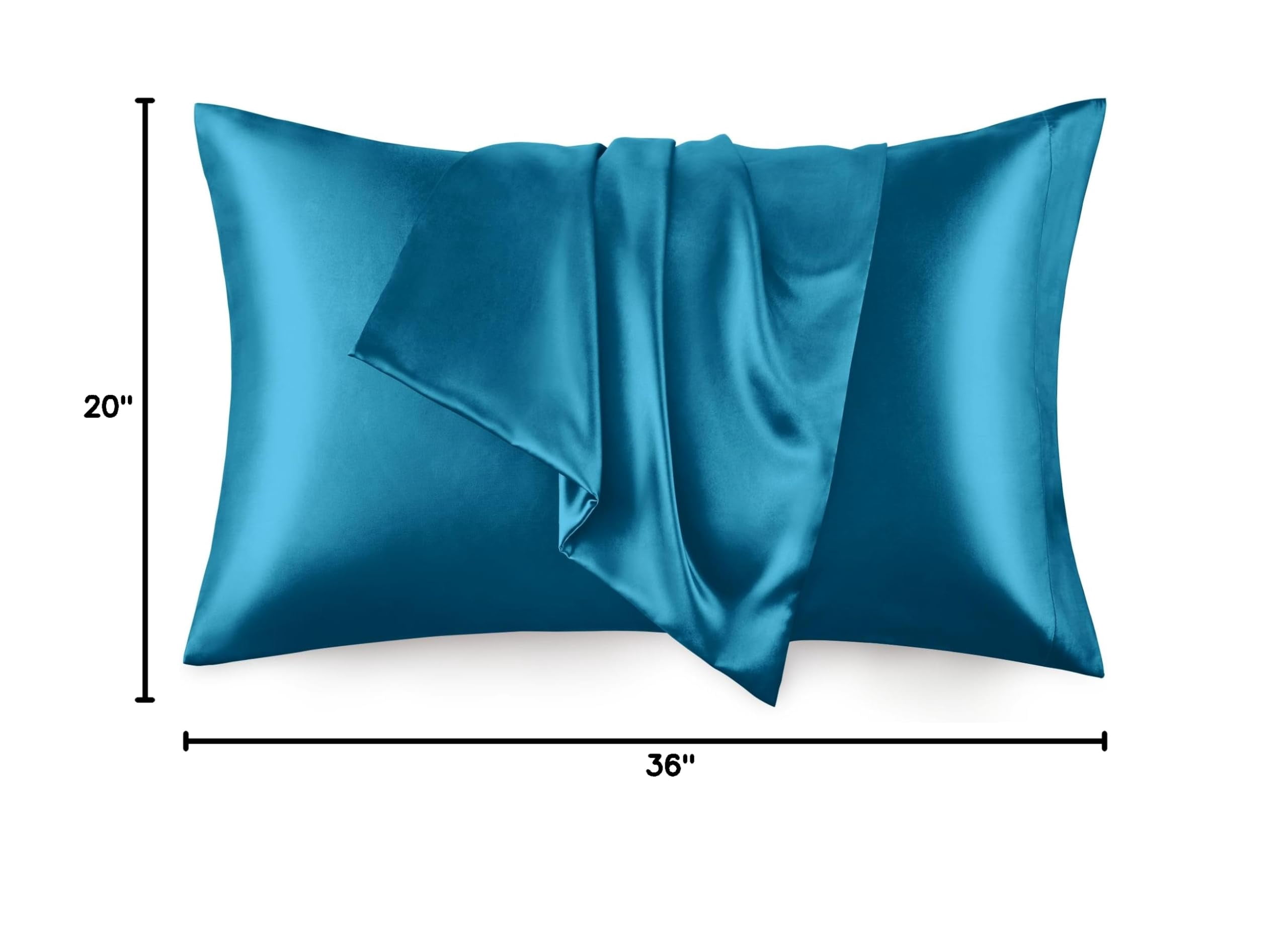 LOUDKS Satin Pillowcase Set of 2 Queen Size 20x30, Cooling Pillow Covers for Hair and Skin, Silky Smooth with Envelope Closure, Similar to Silk, White