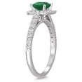 thumbnail image 2 of SZUL Women's 1 Carat TW Genuine Princess Cut Emerald and Diamond Halo Engagement Ring in 14K White Gold, 2 of 5