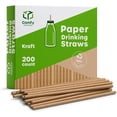 thumbnail image 1 of Comfy Package [200 Pack] Kraft Paper Straws, 100% Biodegradable & Ink-Free, Straws for Drinking and Crafts - Kraft, 1 of 6