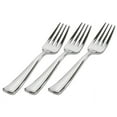 thumbnail image 3 of Clear / Black Contemporary Wedding Plastic Plates Party Bundle w/ Silver Plastic Cutlery 20 Pack, 3 of 7