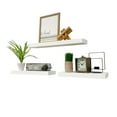 Del Hutson Designs Handmade True Wood Floating Shelves, Set of 3, White