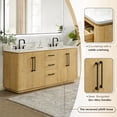 thumbnail image 6 of Serene 72" Wood Vanity in Nature Brown Engineered Stone Top with Mirror, 6 of 18