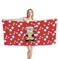 thumbnail image 1 of Toalla de playa de baño con diseño de Papá Noel para mujer, esterilla de Yoga de secado rápido, regalo de Navidad para pareja, 1 of 4