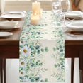 thumbnail image 3 of Table Runners 72 Inches Long Dress Scarves, Green Eucalyptus Leaves Farmhouse Kitchen Table Runner, Coffee Tablerunners, Daisy Summer Botanical Farmhouse 14x72 Inch, 3 of 9