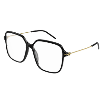 Gucci GG 1254S 001 Logo Black Gold Shades Grey Oversized Woman