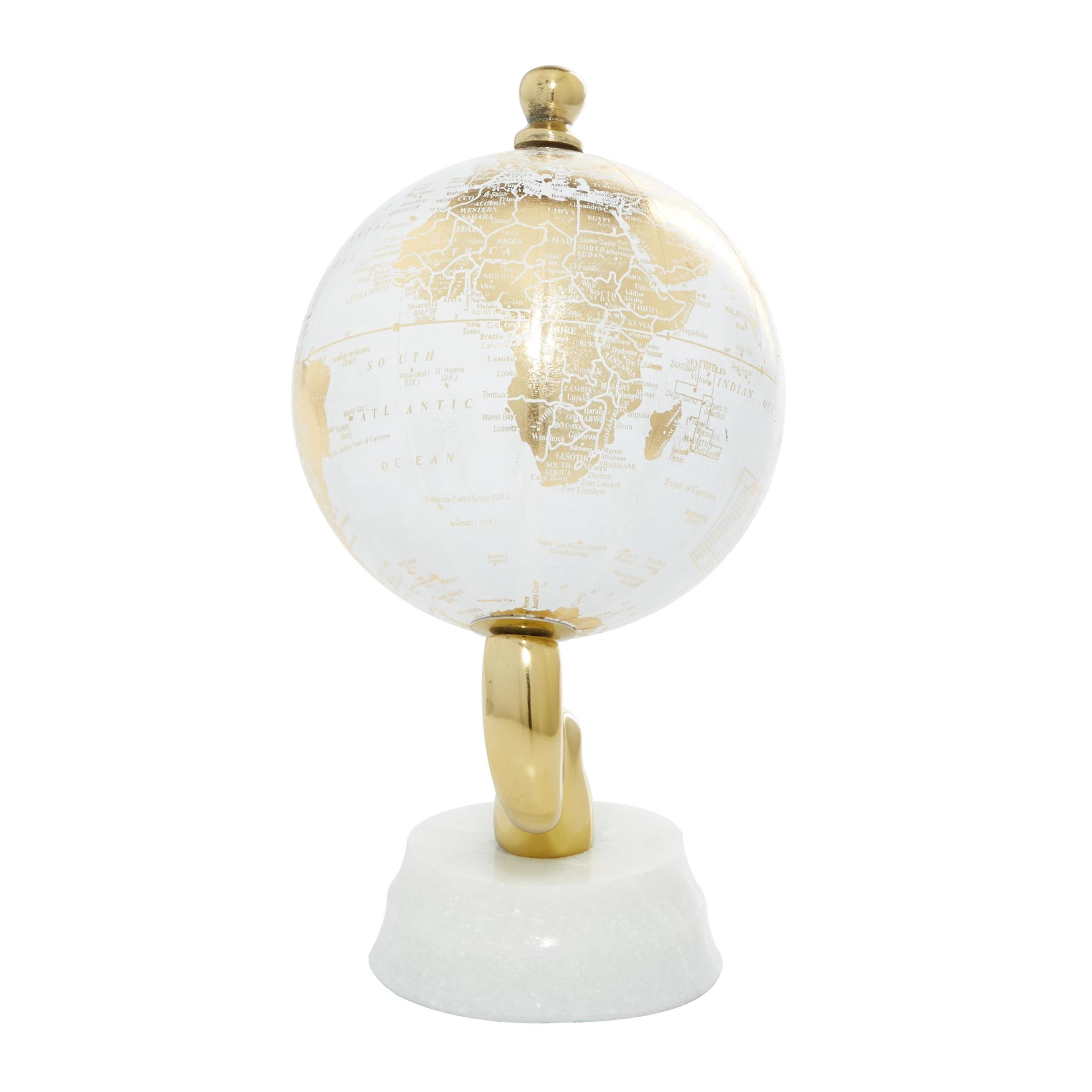DecMode 5" Gold Globe with Marble Base