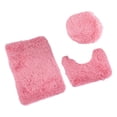 thumbnail image 1 of Cateissary Alfombra de baño de felpa suave de 3 piezas para suelo de baldosas, inodoro y respetuoso con el medio ambiente Juegos de accesorios de baño rosa, 1 of 6