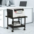 thumbnail image 3 of Topbuy 2-Tier Rolling Under Desk Printer Cart with 2 Storage Shelves Printer Stand for home office Black, 3 of 7