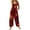 Wine, variant on Women's Casual Loose Jumpsuit with Christmas Print, Army Green, Size L