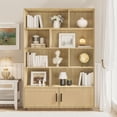 thumbnail image 2 of Ataucjin 5 Tier Bookshelf, Boho Bookcase with Rattan Doors, Wooden Bookcase and Bookshelf with Storage, Tall Book Stand, Large Bookshelf for Living Room, Bedroom, Home Office, Kitchen, 2 of 7