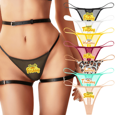 

Varsbaby Women s Thongs Low Waist See Through Panties Lace Mesh G-String for Women-Pack7