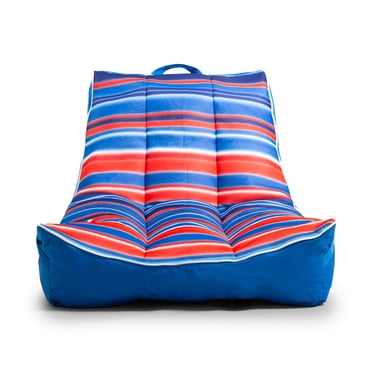 Big Joe Captain's Float Pool Float Adult Doubled-Sided Mesh 3 Feet Bean Filled Pool Float with Cup Holder Blurred Americana
