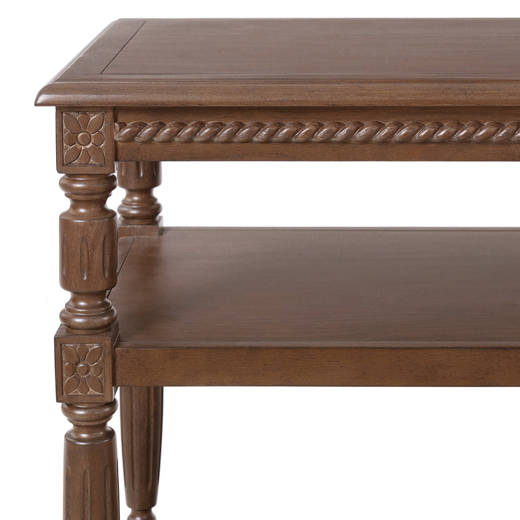 Christopher Knight Home Vintage 3-Tier Wood Console Table, 59" Farmhouse Open Storage Sofa Table, Walnut