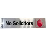 Hy-Ko 2 x 8 Vinyl No Solicitors Self-Adhesive Silver Door/Window Sign