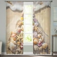 thumbnail image 2 of Coastal Christmas Tree Sheer Curtains 72 Inches Long 2 Panels Set, Window Sheer Curtains for Living Room/Bedroom, Beach Nautical Seaside Xmas Light Filtering Rod Pocket Curtain 52'' x 72'' x 2, 2 of 7