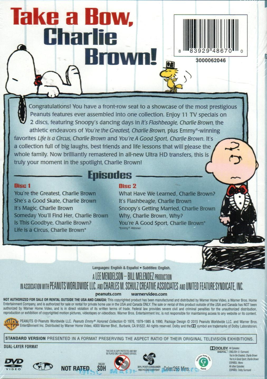 Peanuts: Emmy Honored Collection - 11 Animated TV Specials