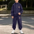 thumbnail image 6 of Xdegoge Tween Boys Clothes 2 Piece Outfits Long Sleeve Half Zip Pullover Sweatshirt and Athletic Jogger Sweatpants Set with Pockets Fall Winter Casual Sports Sets, 6 of 9