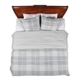 thumbnail image 3 of Banbury Plaid Grey and Ivory Cotton King Comforter Set, 3 of 7