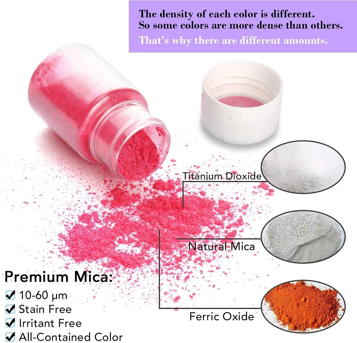 Mica Powder, 15 Colors Epoxy Resin Dye Set, Natural Pigment Powders for Epoxy Resin, DIY Cosmetic, Soap, Paint, Nail Arts, Soy Wax Candle Making