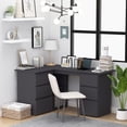 thumbnail image 1 of vidaXL Corner Desk Grey 145x100x76 cm Engineered Wood, 1 of 5