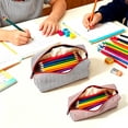 thumbnail image 3 of Clearance Striped Pencil Case,Pencil Pouch for Women, Pencil Case Small, Pencil Pouch Aesthetic - Red, 3 of 9