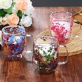thumbnail image 5 of Double Wall Glass Mugs 450ml Clear Double-Layer, Glass with Dried Flowers, Insulated Coffee and Tea Cups with Handle, Heat-Resistant Beverage Mug Latte, Juice, Water, Hot Or Cold Drinks, 5 of 7