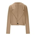 thumbnail image 5 of Sevevn Cardigan Sweaters for Women Women‘s’ Solid Color Long Sleeve Jackets Business Casual Cardigan Fashion Blazer Suit Coat Summer Khaki XL, 5 of 9
