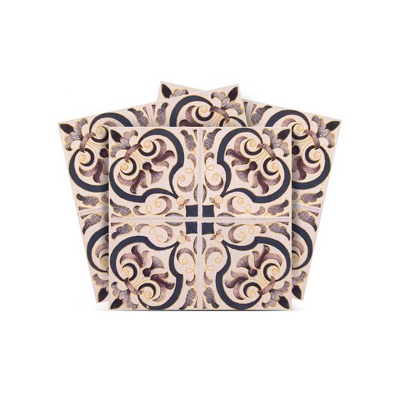 Mi Alma Retro Brown Gray Tile Stickers - Removable Vinyl 4x4, 24 pcs