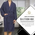 thumbnail image 4 of Superior Terry Cotton Adult Unisex Soft Lightweight Bathrobe, Small, Navy Blue, 4 of 8