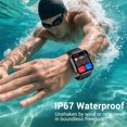 thumbnail image 5 of Smart Watch for Men Women, 1.84" HD Touchsreen, Bluetooth Calling, IP68 Water-Resistance, 100+ Sports Modes, Health, Fitness & Sleep Tracker, Timer, Fitness Watch for Android/iOS, Black, 5 of 8