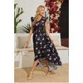 thumbnail image 1 of Vestido Largo de Mujer, Elegante Cuello en V con Mangas Volantes Estampado de Flores Vestido Swing de Verano para Fiesta Casual Nituyy Vestido largo estampado de mujer con cuello en V, 1 of 5