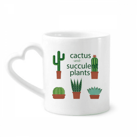 

Succulents Potted Cactus Illustration Mug Coffee Cerac Drinkware Glass Heart Cup