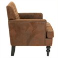 thumbnail image 2 of Noble House Chaise Club en Cuir Touffeté en Marron, 2 of 5