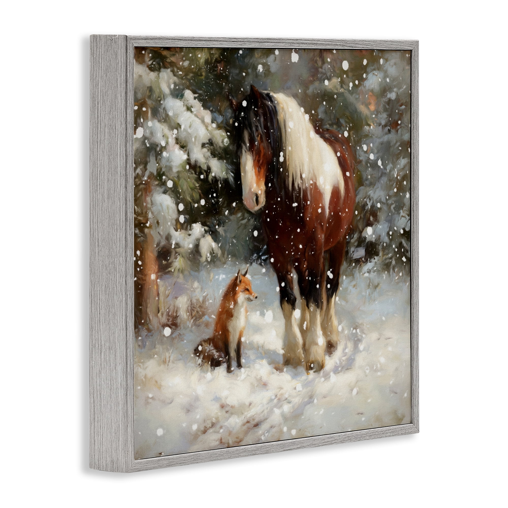 Stupell Industries The Horse & The Fox Gray Framed Giclee Art, design by Tina LeCour
