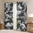 thumbnail image 2 of jejeloiu Cartoon Dinosaur Skeleton Black Out Curtains,Rustic Farmhouse Camouflage Curtains Pack of 2 (42x63 Each),White Green Bedroom Curtains For Boys Kids,Super Cozy Room Decor, 2 of 6