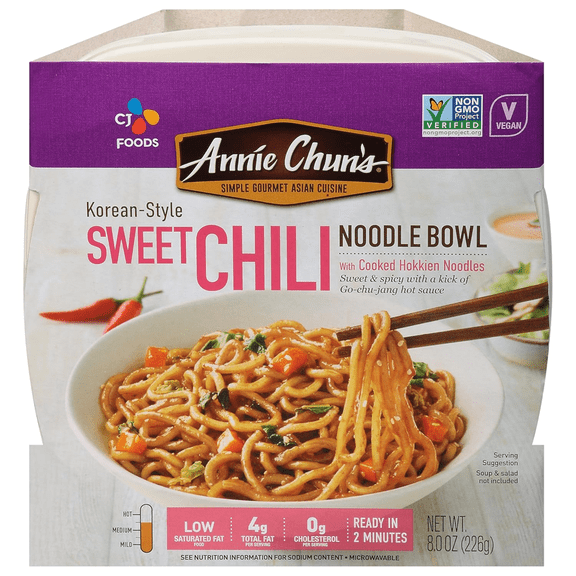 Sweet Chili Noodle Bowl, Korean Style, Vegan, 48 Oz, 6 count