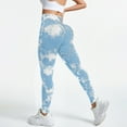 thumbnail image 2 of GEWSEY Tie Dye Lifting Leggings for Women Fitness Yoga Seamless Scrunch High Waisted Leggings (Light Blue, L), 2 of 7