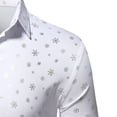 thumbnail image 3 of SwiftWear Men's Snowflake Shiny Shirt Luxury Trendy Printed Button Down Shirt Classic Fit Long Sleeve Business Clothes White M, 3 of 6
