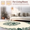 thumbnail image 2 of ODIKA 6'x9' Machine Washable Non-Slip Area Rug, Mystical Mushroom Medallion with Intertwined Botanical Flourishes High Traffic Rug, Ivory, 293417, 2 of 7