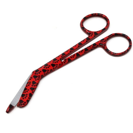 

Lister Bandage Scissors 5.5 Stainless Steel for Nurses with Red Paws Pattern