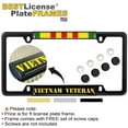 thumbnail image 2 of Vietnam Veteran - Domed Custom-Made Personalized Narrow (Thin) Top 4 Hole Metal Car License Plate Frame with Free caps - Black (Quantity: 1 Frame), 2 of 7