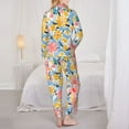 thumbnail image 5 of Kll Watercolor Wildflowers Print Women'S Long Sleeve Pajamas With Pants Sleepwear Loungewear 2 Set-Small, 5 of 9