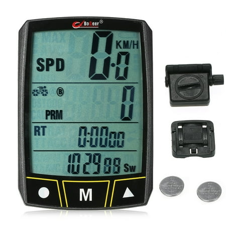 Bogeer Wireless / Wired Bicycle Computer Cycling Bike Stopwatch Sensor Waterproof with LCD Display Odometer Speedometer LED (The Best Bike Computer)