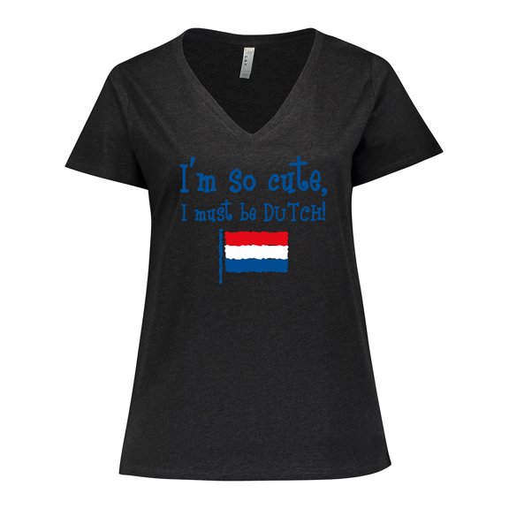 Inktastic So Cute Dutch Women's Plus Size V-Neck T-Shirt