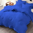 thumbnail image 2 of Luxury 500 TC Egyptian Cotton Comforter | Round Circle Design | 300 GSM | Soft, Breathable | 1 Piece- OverSized Queen Size ( 98" x 98" ) Inches, 1pc Comforter Only, (Royal Blue), 2 of 4